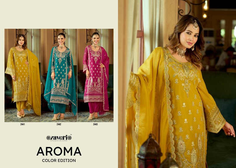 Aroma Color Edition By Eba Soft Organza Embroidery Readymade Suits